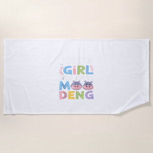 Mens MooDeng Just a Girl Who Loves Moo Deng Funny Beach Towel