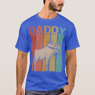 Mens Moose Retro Style Vintage Daddy Graphic Fathe T-Shirt
