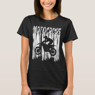 Mens Motocross Dirt Bike Silhouette Paint T-Shirt