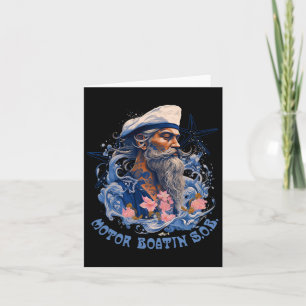 Mens Motor Boatin Funny Pontoon Boating Lake Motor Card