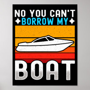 Mens motor boats captain speed boat owner poster