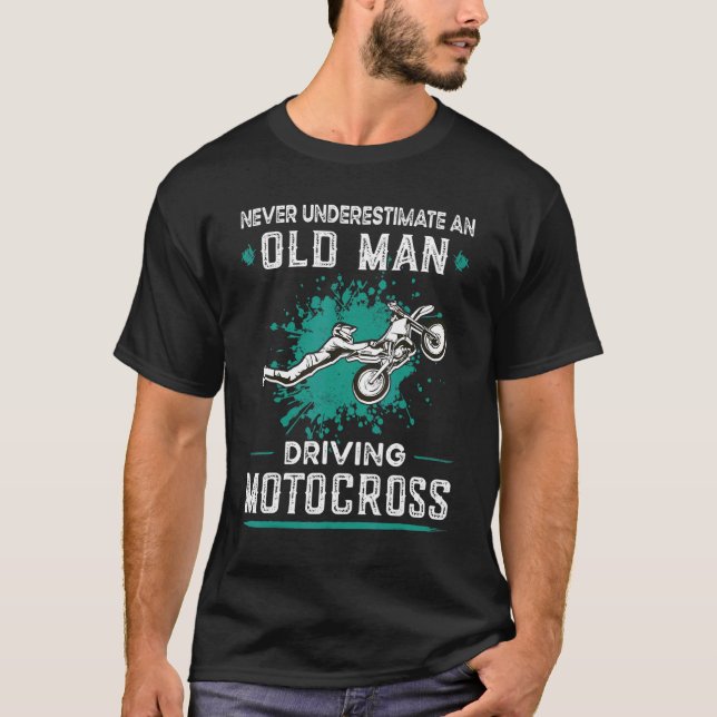 Mens Motorbike Dirt Bike Motocross Biker T-Shirt (Front)