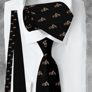 Men's Motorcycle Classic Black    Neck Tie