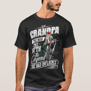 Mens Motorcycle  Grandpa The Man The Myth The Bad  T-Shirt