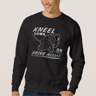 Mens Motorcycle Rider Knee Low Biker Biker Sweatshirt