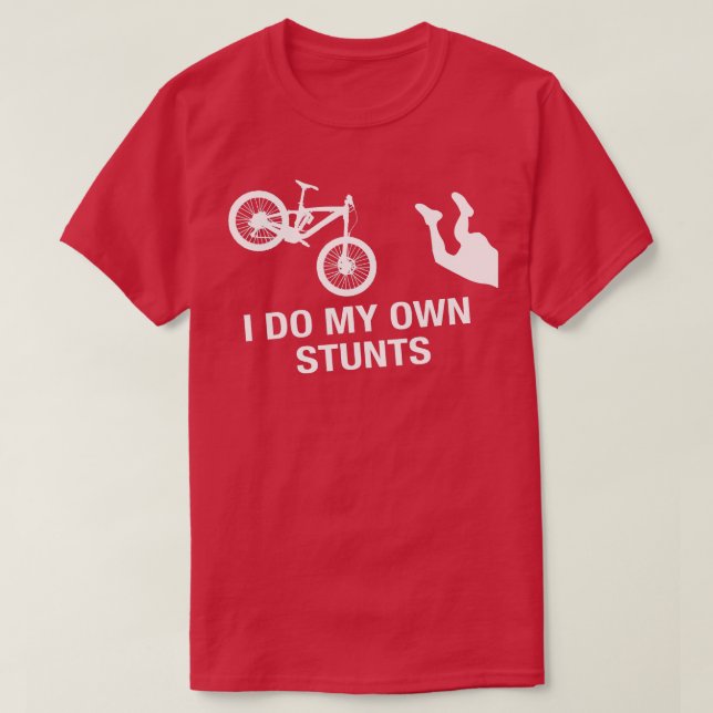 Mens Mountain Bike I Do My Own Stunts Funny Injury T-Shirt (Design Front)