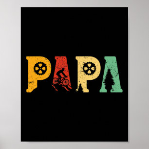 Mens Mountain Bike Retro Biking Dad Vintage- Mtb B Poster