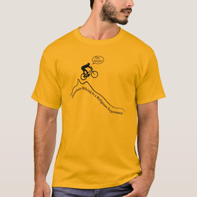 Men's "Mountain biking is a religious experience" T-Shirt (Front)