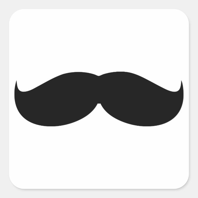 Mens Moustache Square Sticker (Front)