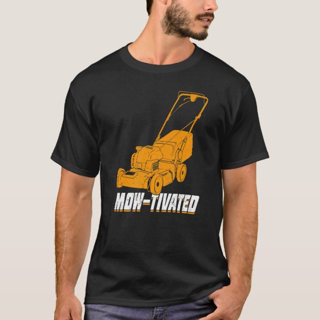 Mens Mow-Tivated Lawn Mower Mowing Premium T-Shirt (Front)