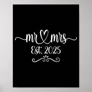 Mens mr and mrs est 2025 married husband & poster