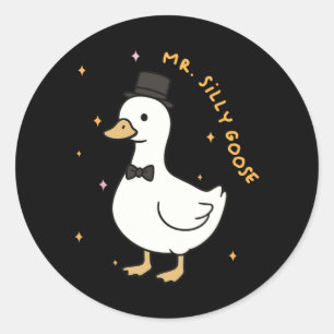 Mens Mr Silly Goose Groom To Be Wedding Bride Classic Round Sticker