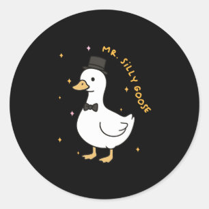 Mens mr silly goose groom to be wedding bride classic round sticker