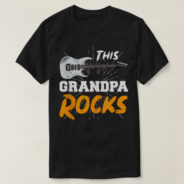 Mens Music Retired Grandpa Fathers Day Guitarist M T-Shirt (Design Front)