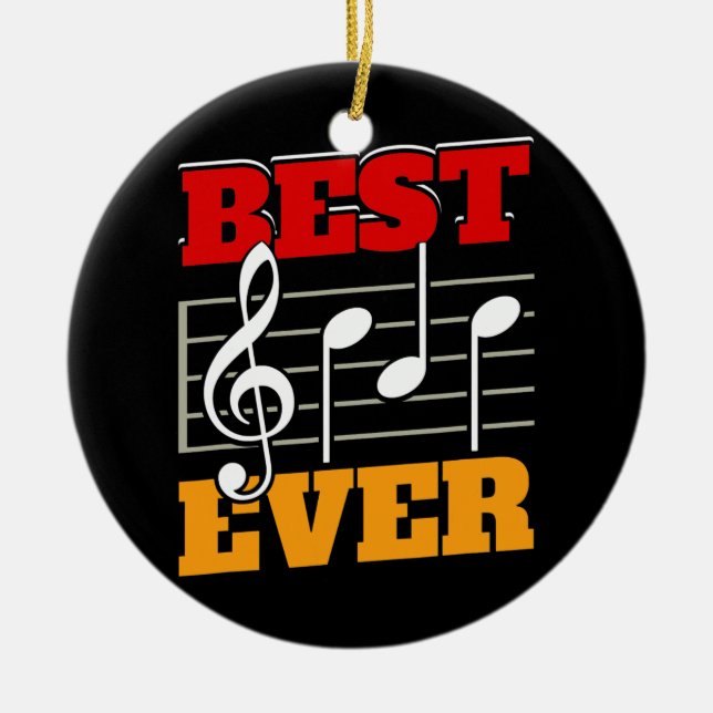 Mens Musician Dad Best Dad Ever Band Dad  Ceramic Tree Decoration (Front)
