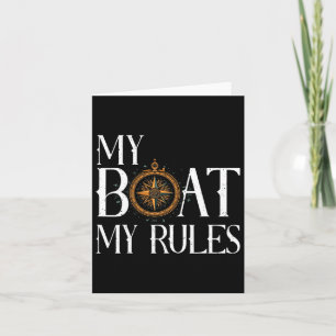 Mens My Boat My Rules Ship's Wheel Captain Nautica Card