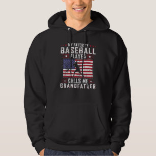 Mens My Favorite Baseball Player Calls Me Grandfat Hoodie