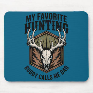 Mens My Favorite Hunting Buddy Call Me Dad Deer Hu Mouse Mat