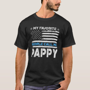 Mens My Favorite People Call Me Pappy Usa Flag Fat T-Shirt