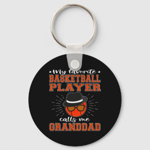 Mens My Favorite Sketll Player Calls Me Granddad S Key Ring