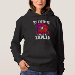 Mens My Favorite Softball Player Calls Me Dad Amer Hoodie