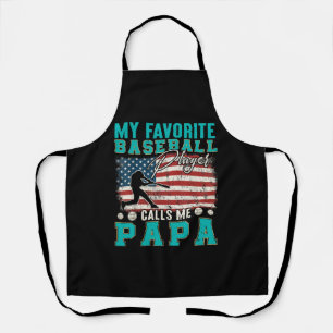 Mens My Favourite Baseball Player Calls Me Papa Apron