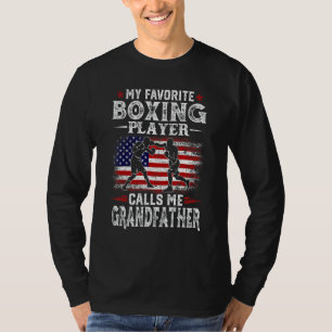 Mens My Favourite Boxing Player Calls Me Grandfath T-Shirt