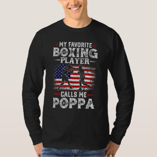 Mens My Favourite Boxing Player Calls Me Poppa Usa T-Shirt