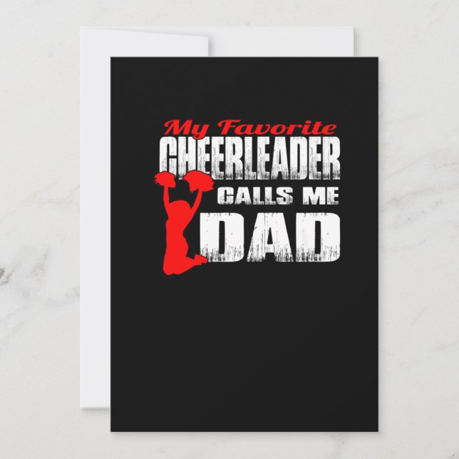 Mens My Favourite Cheerleader Calls Me Dad Cheer Save The Date (Front)
