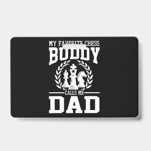Mens My Favourite Chess Buddy Calls Me Dad Gift ID Badge