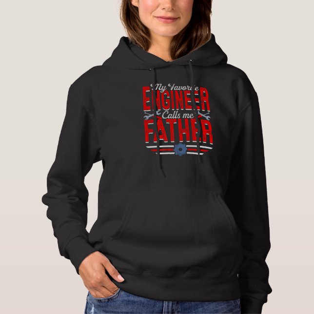 Mens My Favourite Engineer Calls Me Father Enginee Hoodie (Front)