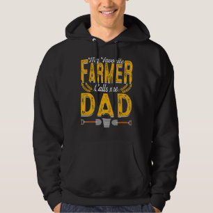 Mens My Favourite Farmer Calls Me Dad Farming Papa Hoodie