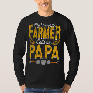 Mens My Favourite Farmer Calls Me Papa Farming Pap T-Shirt