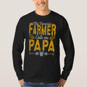 Mens My Favourite Farmer Calls Me Papa Farming Pap T-Shirt