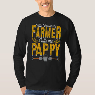 Mens My Favourite Farmer Calls Me Pappy Farming Pa T-Shirt