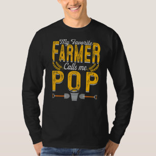 Mens My Favourite Farmer Calls Me Pop Farming Papa T-Shirt