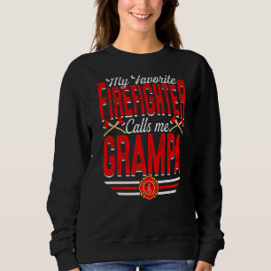 Mens My Favourite Firefighter Calls Me Grampa Fire Sweatshirt
