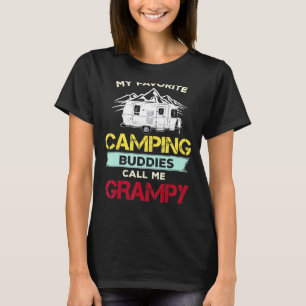 Mens My Favourite Fishing Buddies Call Me Grampy F T-Shirt