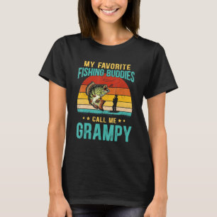 Mens My Favourite Fishing Buddies Call Me Grampy F T-Shirt