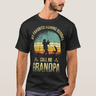 Mens My Favourite Fishing Buddies Call Me Grandpa T-Shirt