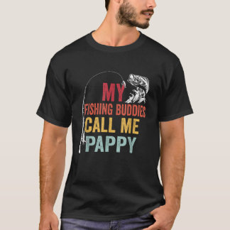 Mens My Favourite Fishing Buddies Call Me Pappy Fi T-Shirt
