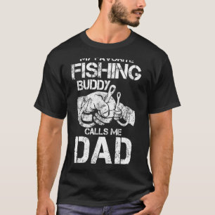 Mens My Favourite Fishing Buddy Calls Me Dad Fathe T-Shirt