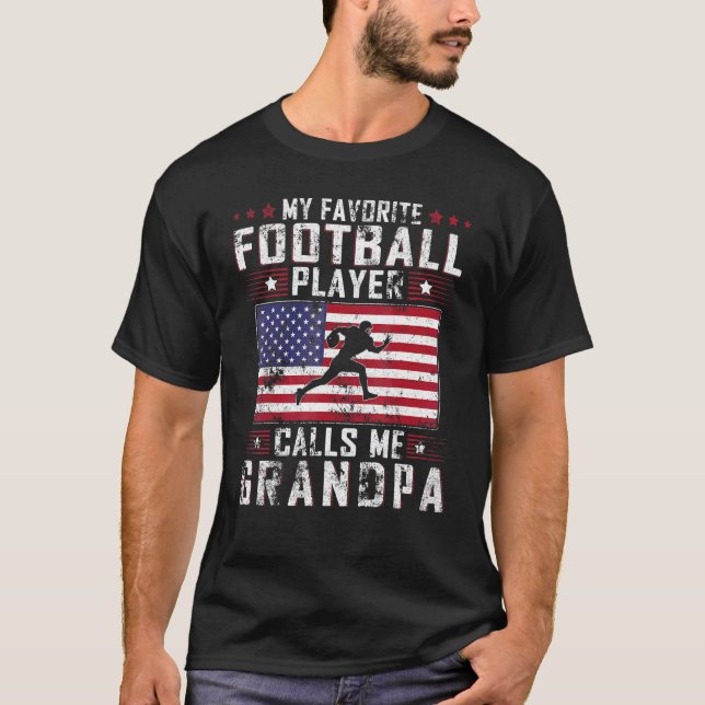 Mens My Favourite Football Player Calls Me Grandpa T-Shirt (Front)