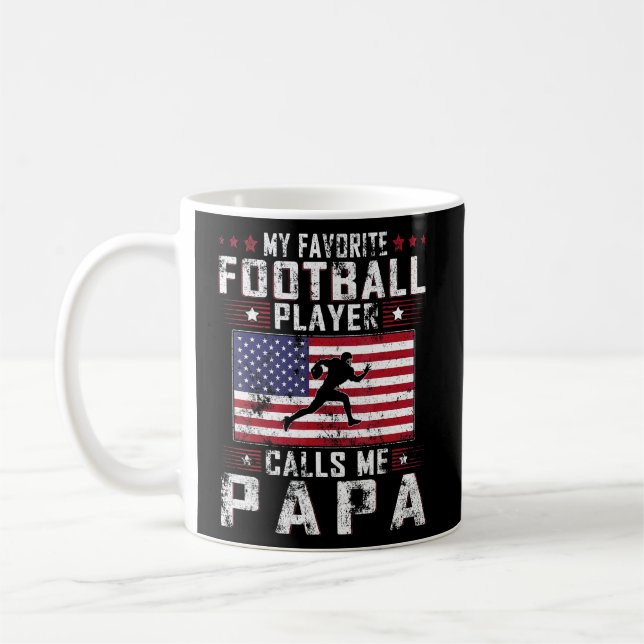 Mens My Favourite Football Player Calls Me Papa Fa Coffee Mug (Left)