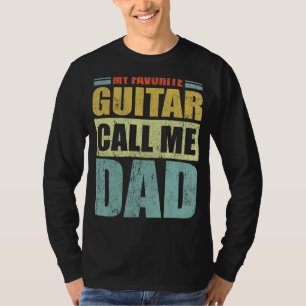 Mens My Favourite Guitar Calls Me Dad Father's Da T-Shirt