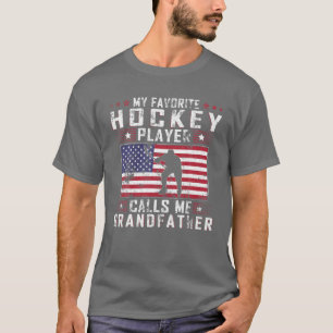 Mens My Favourite Hockey Player Calls Me Grandfath T-Shirt