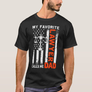 Mens My Favourite Lawyer Calls Me Dad Usa Flag Fat T-Shirt