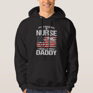 Mens My Favourite Nurse Calls Me Daddy Nursing Pat Hoodie