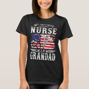 Mens  My Favourite Nurse Calls Me Grandad Father's T-Shirt