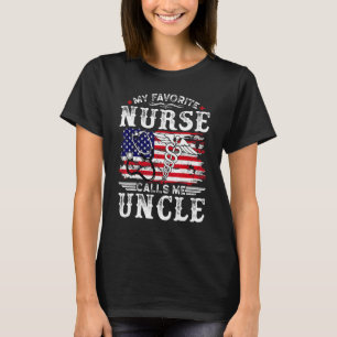 Mens  My Favourite Nurse Calls Me Uncle Father's D T-Shirt